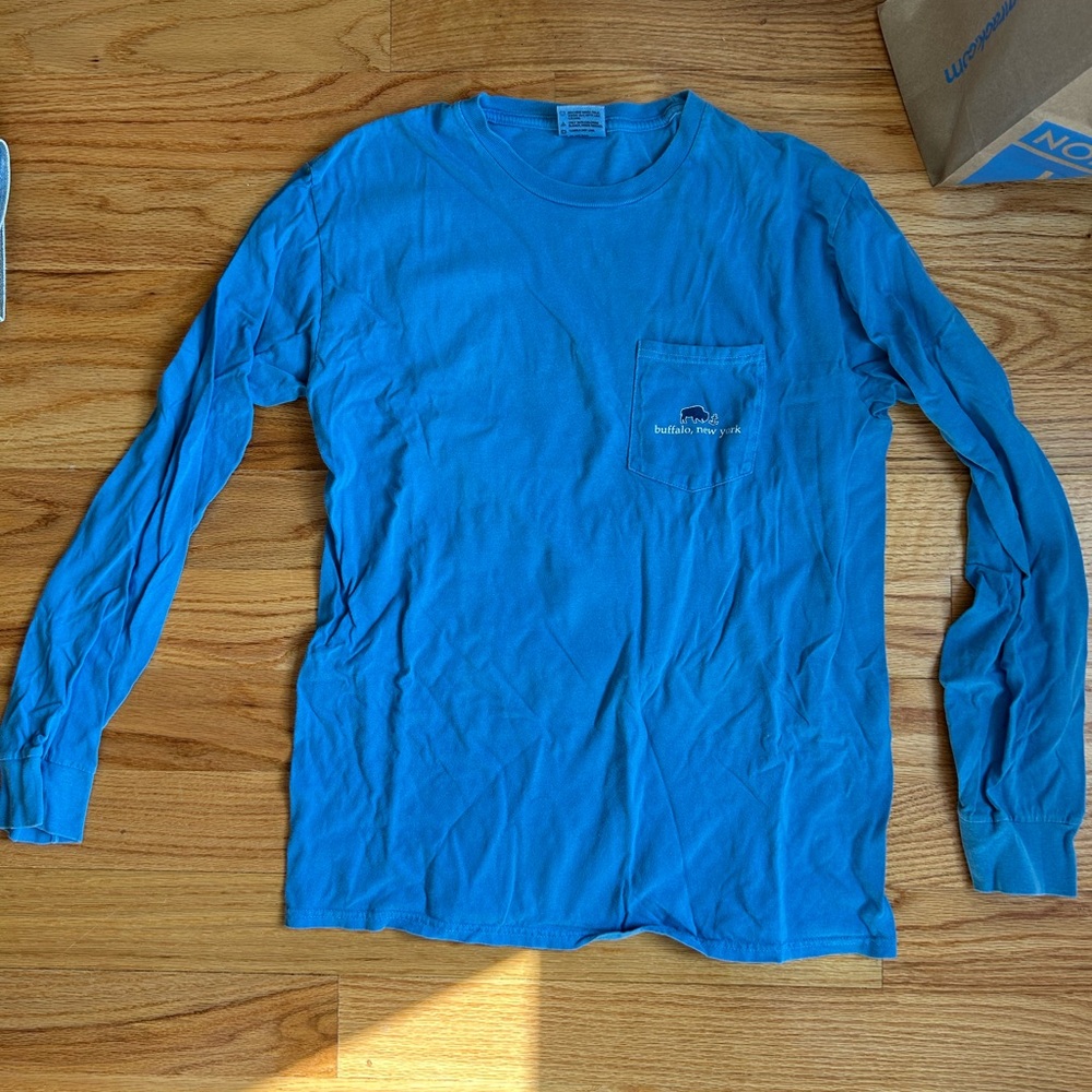 Port and Company Blue Long Sleeve Crew Neck Sweatshirt